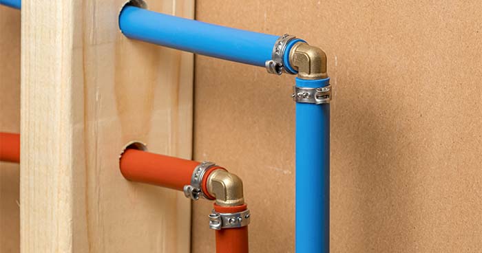 A type of pipe is pex. This piping is flexible and commonly used in new construction.