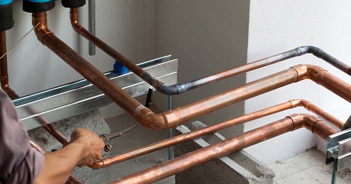 Copper pipes are one the most used materials.
