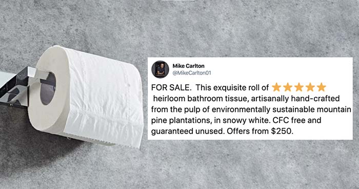 Image: a tweet about the great toilet paper shortage of 2020.